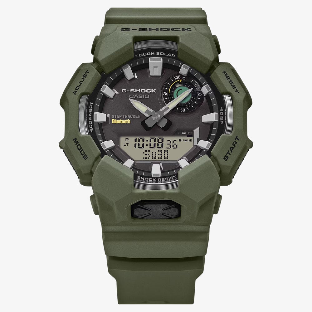 Casio Mens G-Shock Dual Display Green Plastic Strap Smart Watch GA-B010-3AER