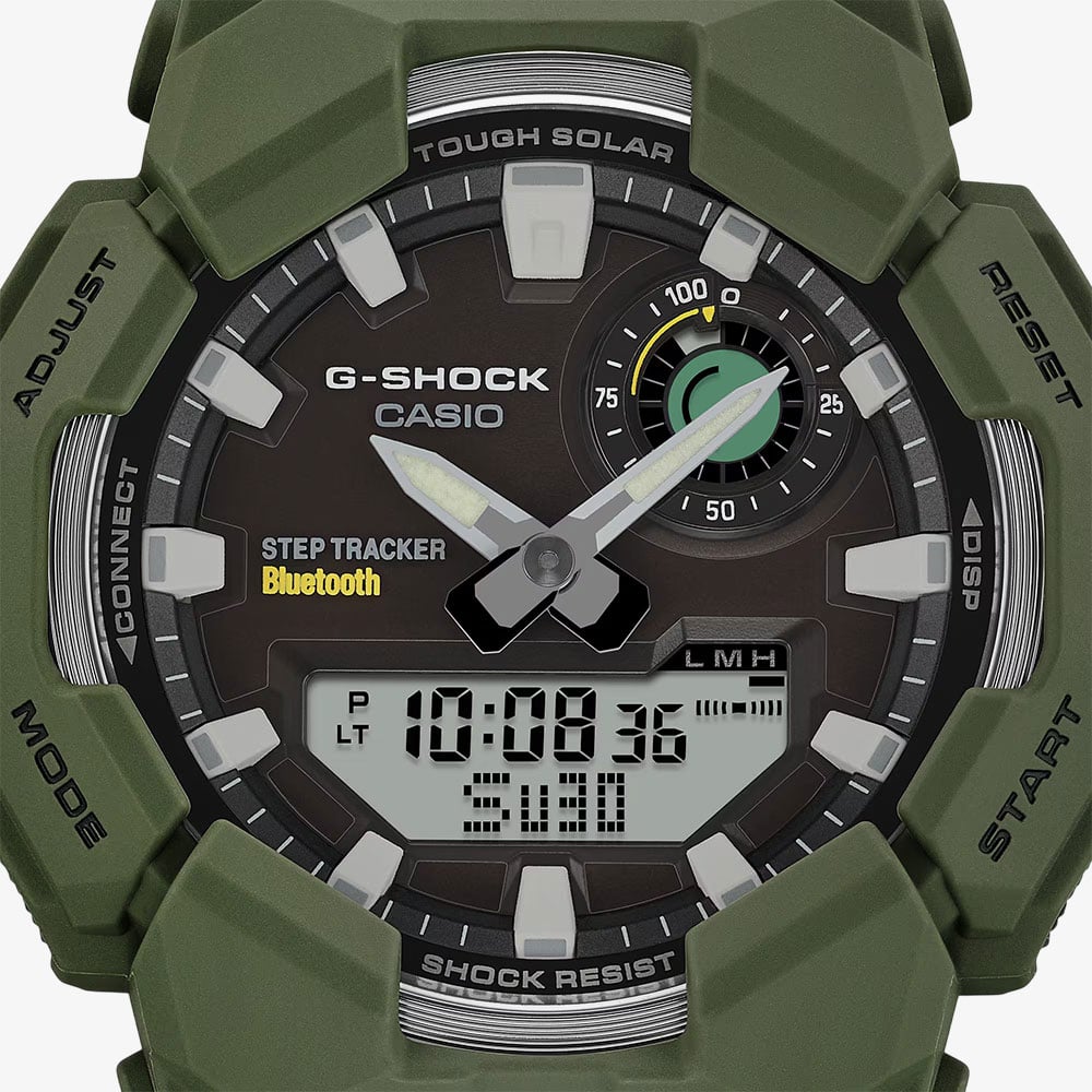 Casio Mens G-Shock Dual Display Green Plastic Strap Smart Watch GA-B010-3AER