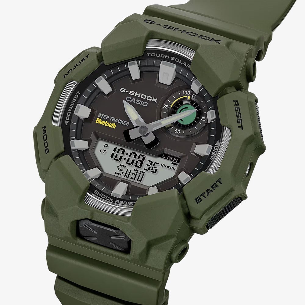 Casio Mens G-Shock Dual Display Green Plastic Strap Smart Watch GA-B010-3AER