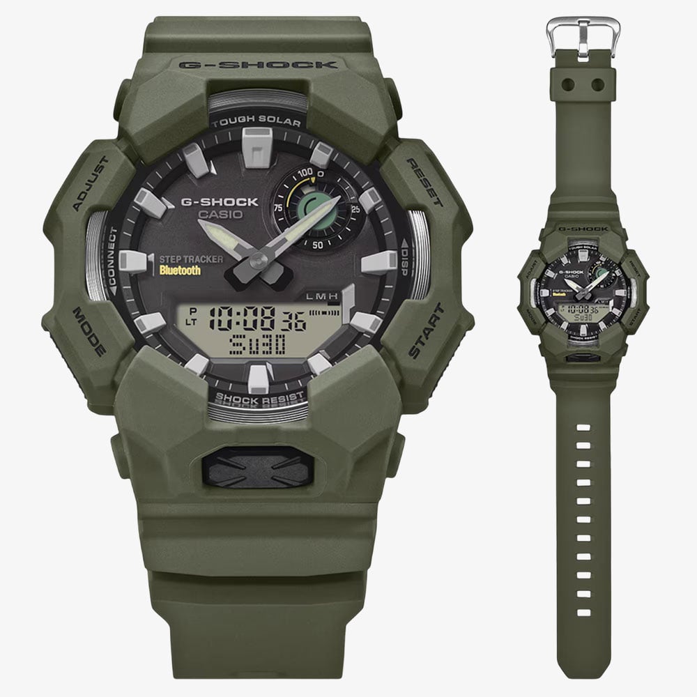 Casio Mens G-Shock Dual Display Green Plastic Strap Smart Watch GA-B010-3AER