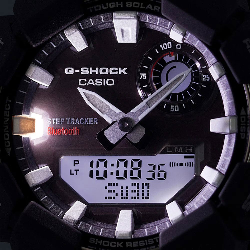 Casio Mens G-Shock Dual Display Green Plastic Strap Smart Watch GA-B010-3AER