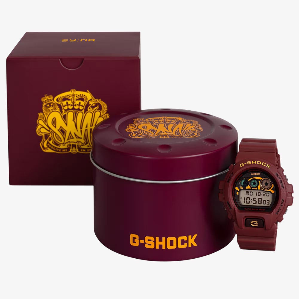 Casio Mens Limited Edition G-Shock x Syna Digital Red Plastic Strap Watch DW-6900CC25-4ER