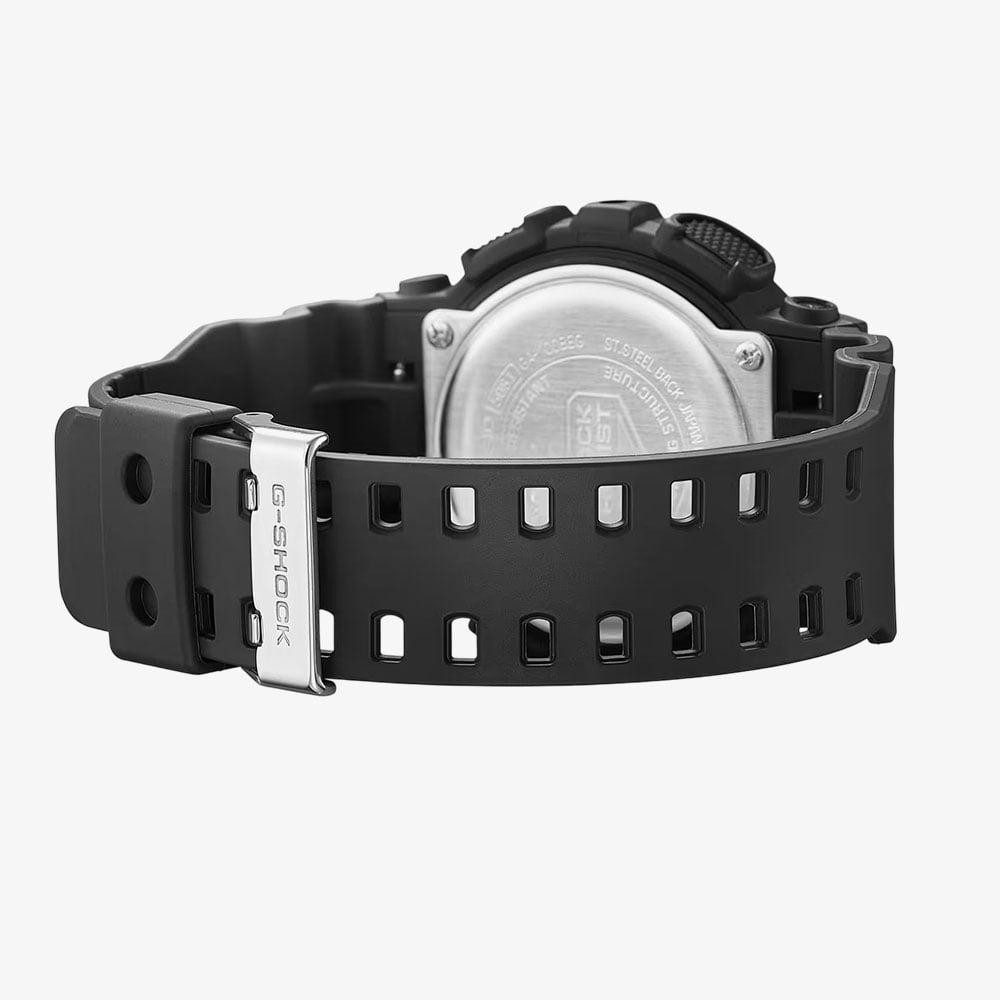Casio Mens G-Shock Black & Electro Green Series Plastic Strap Watch GA-100BEG-1AER
