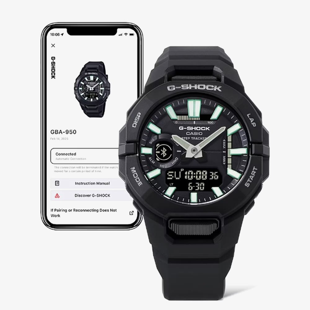 Casio Mens Black Bio-Resin Strap Bluetooth Smart Watch GBA-950-1AER