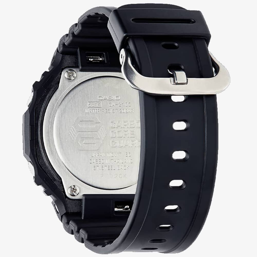 Casio G-Shock Classic Octagon Series Chronograph Dual Display Black Plastic Strap Watch GA-2100-1AER