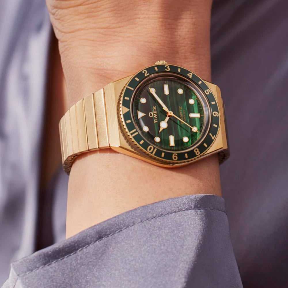 Timex Ladies Q Malachite Dial Expandable Watch TW2V92200
