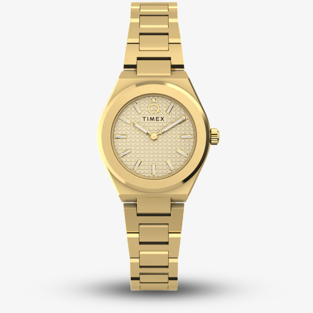 House of Watches - Timex Ladies Q Continental Mini 24mm Gold Tone Bracelet Watch TW2Y68300