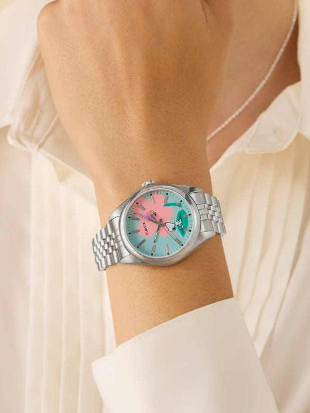 Timex Ladies Peanuts Snoopy Blue Flower Dial Watch TW2Y52600