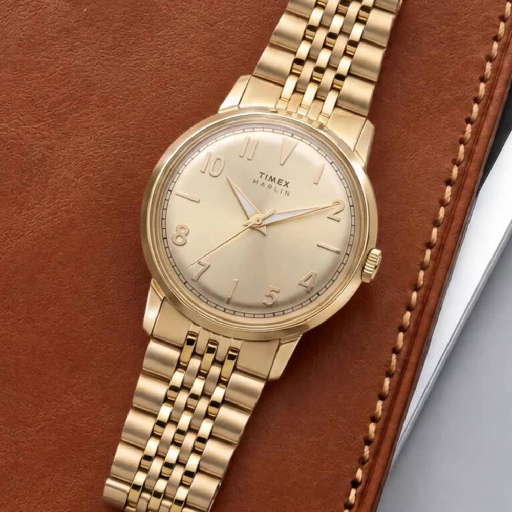 Timex Unisex Marlin Champagne Dial Gold Tone Bracelet Watch TW6A04000