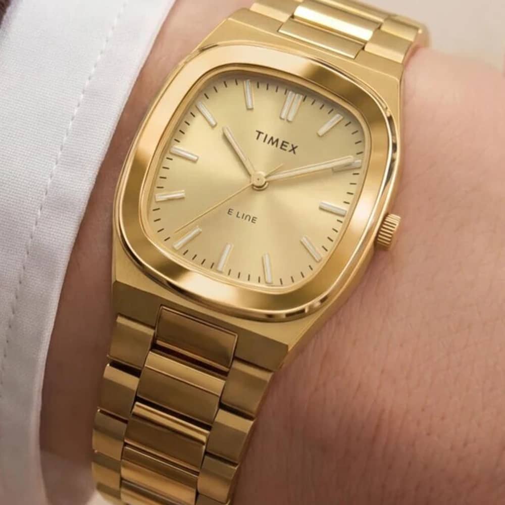 Timex Ladies E-Line Gold Dial Bracelet Watch TW6A00900