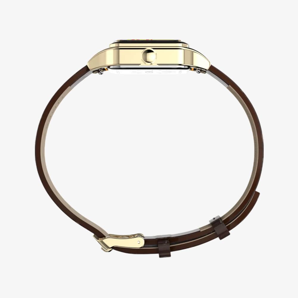 Timex Ladies Addison Gold Dial Leather Strap Watch TW2Y90700