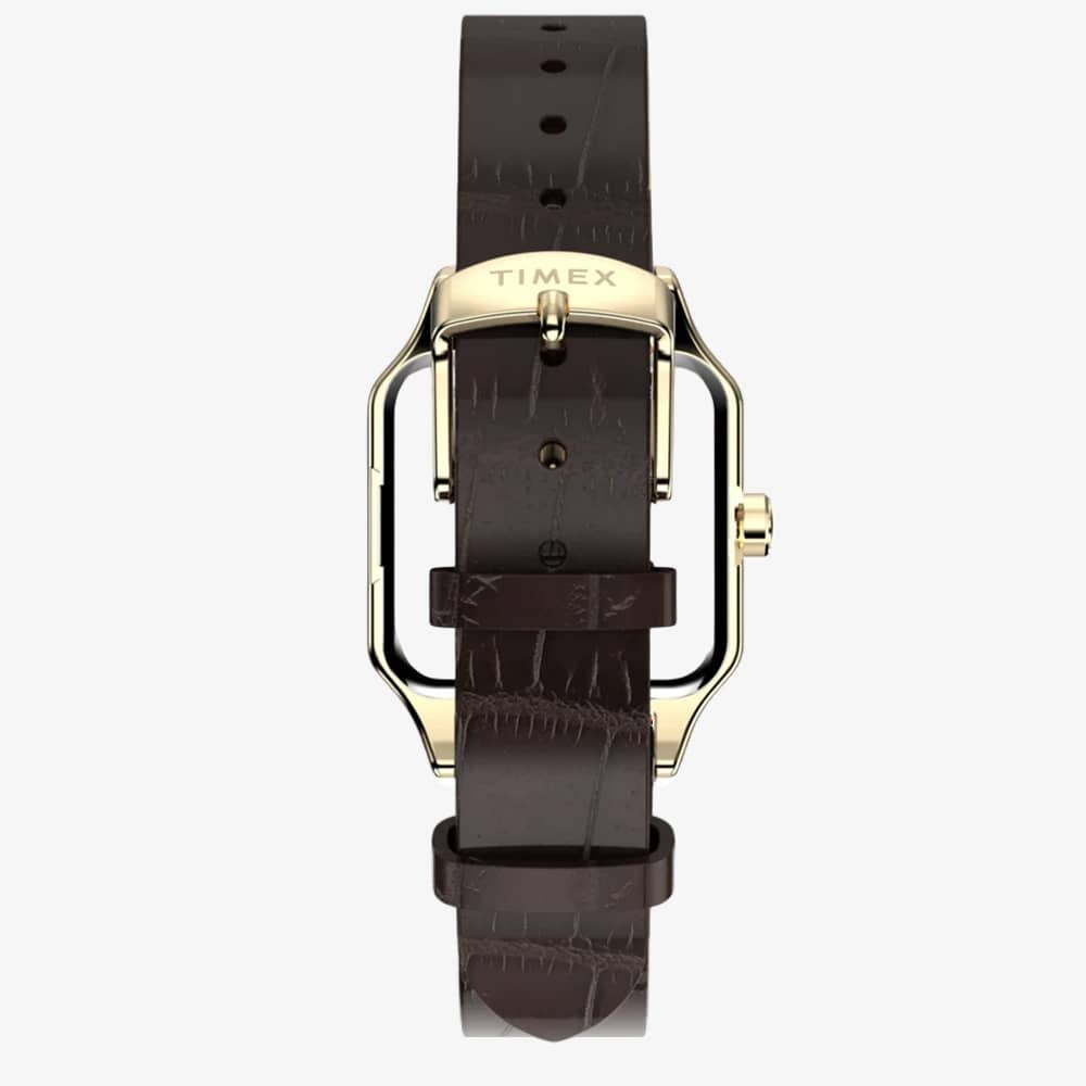 Timex Ladies Addison Gold Dial Leather Strap Watch TW2Y90700