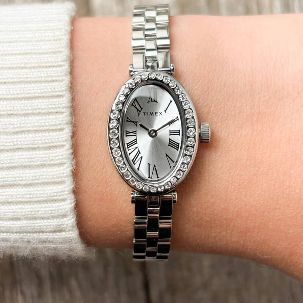 Timex Ladies Cavatina Silver Dial Bracelet Watch TW2Y90000