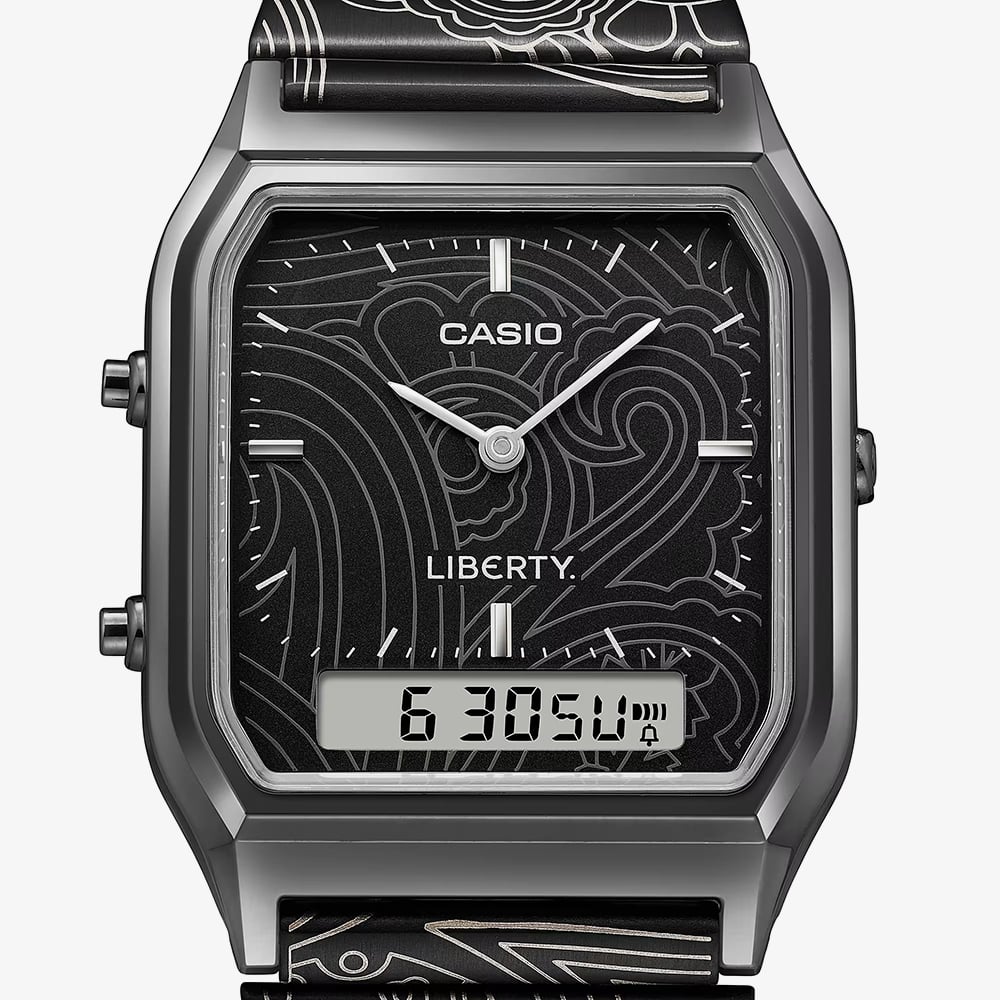Casio Limited Edition Liberty Collaboration Black Paisley Bracelet Watch AQ-230EBLT-1AER