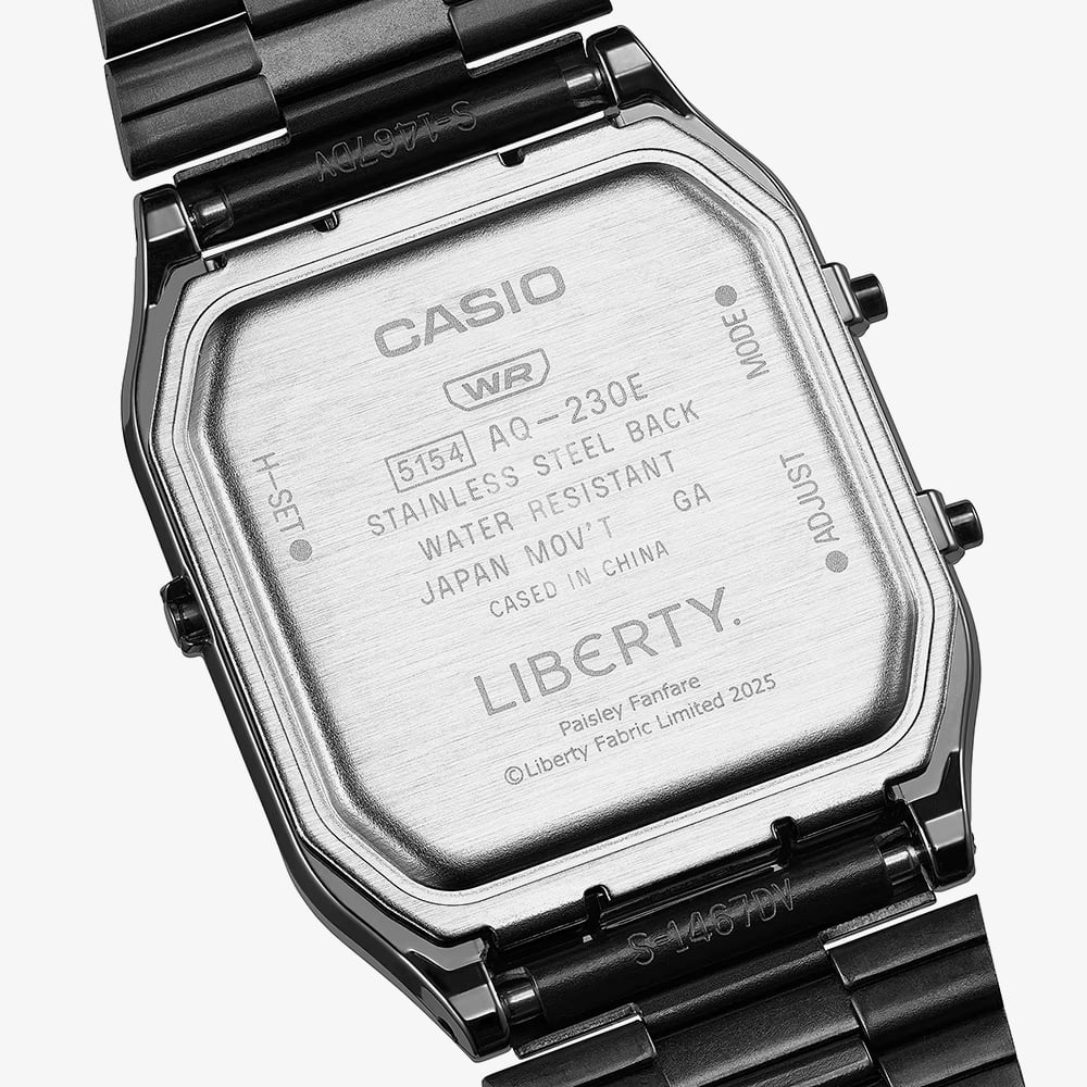 Casio Limited Edition Liberty Collaboration Black Paisley Bracelet Watch AQ-230EBLT-1AER