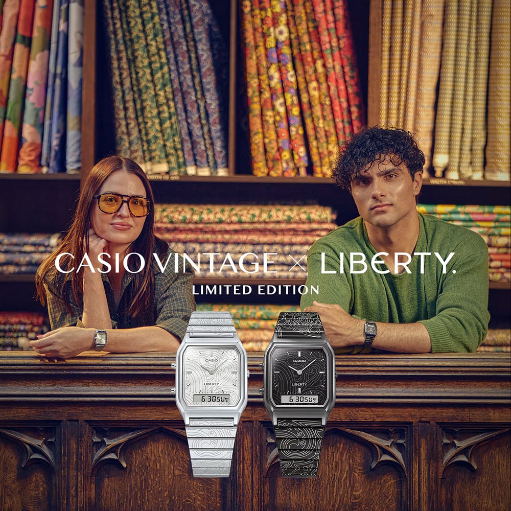Casio Limited Edition Liberty Collaboration Black Paisley Bracelet Watch AQ-230EBLT-1AER