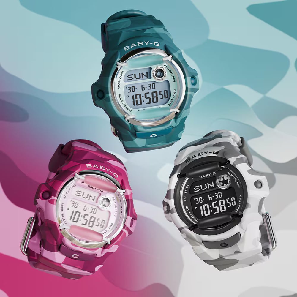 Casio Ladies Baby-G Black Dial Digital Strap Watch BG-169CMB-8ER