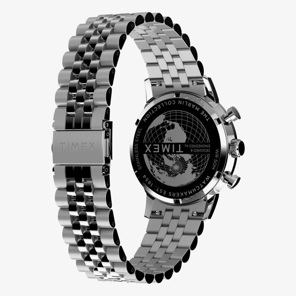 Timex Mens Marlin Chronograph Tachymeter Silver Watch TW2W10400