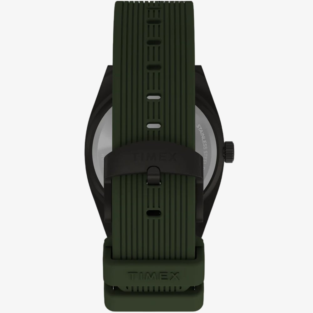 Timex  Mens Expedition Capstone Black Dial Green Rubber Strap Watch TW2Y18000