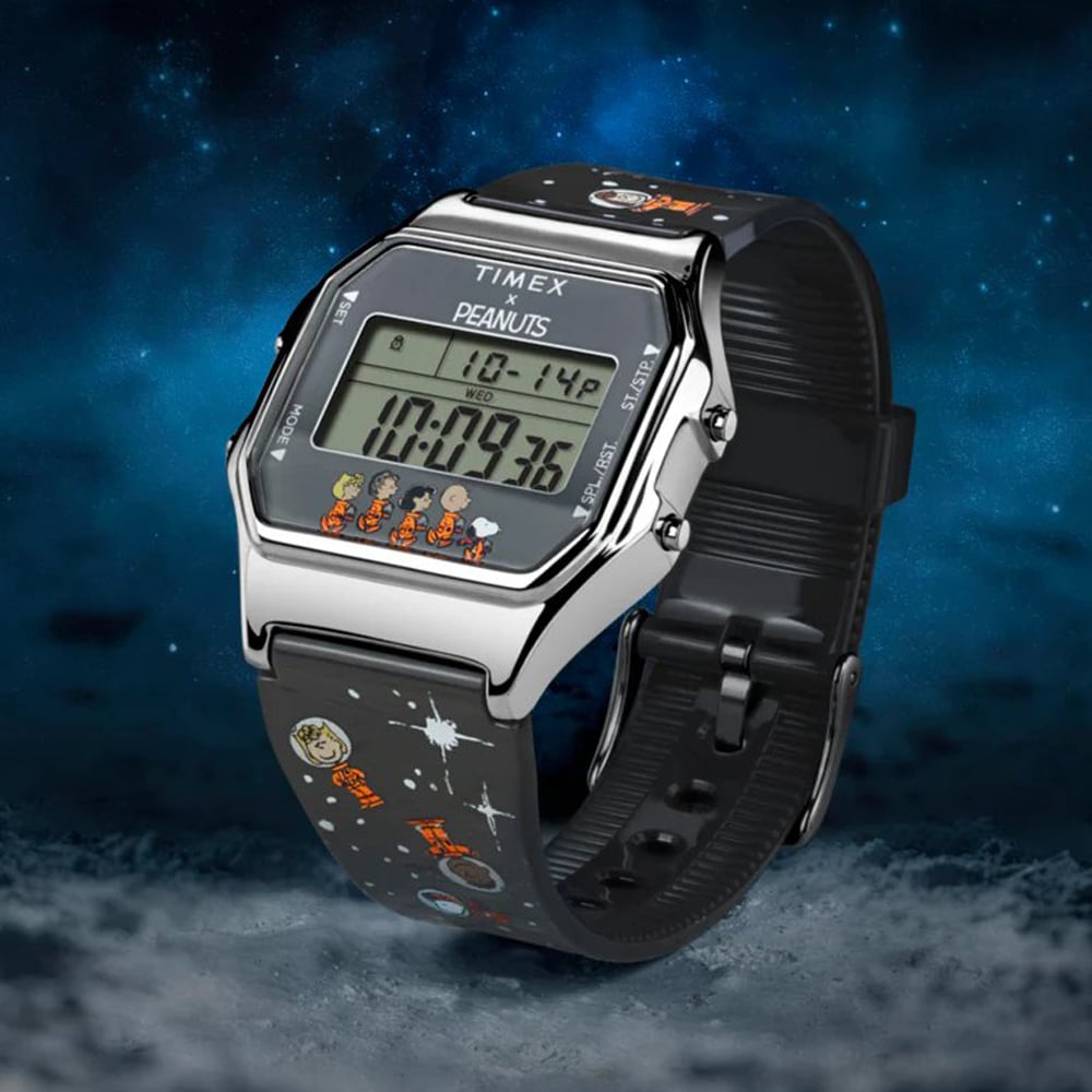 Timex X Unisex Peanuts Space Black Digital Watch TW2W90100