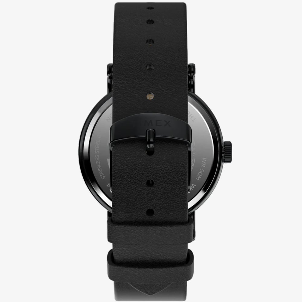 Timex Mens Weekender Day Of The Dead Black Leather Strap Watch TW2Y15900