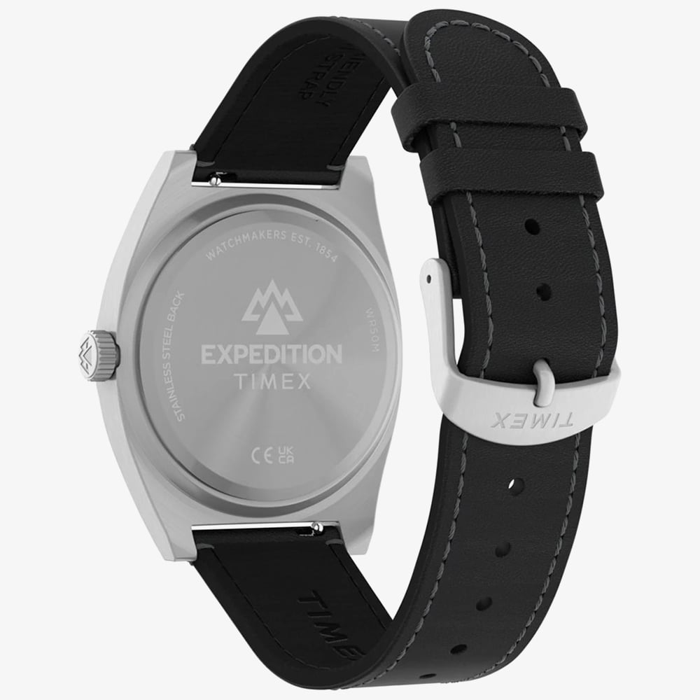 Timex Mens Expedition Capstone Black Leather Strap Watch TW2Y30700