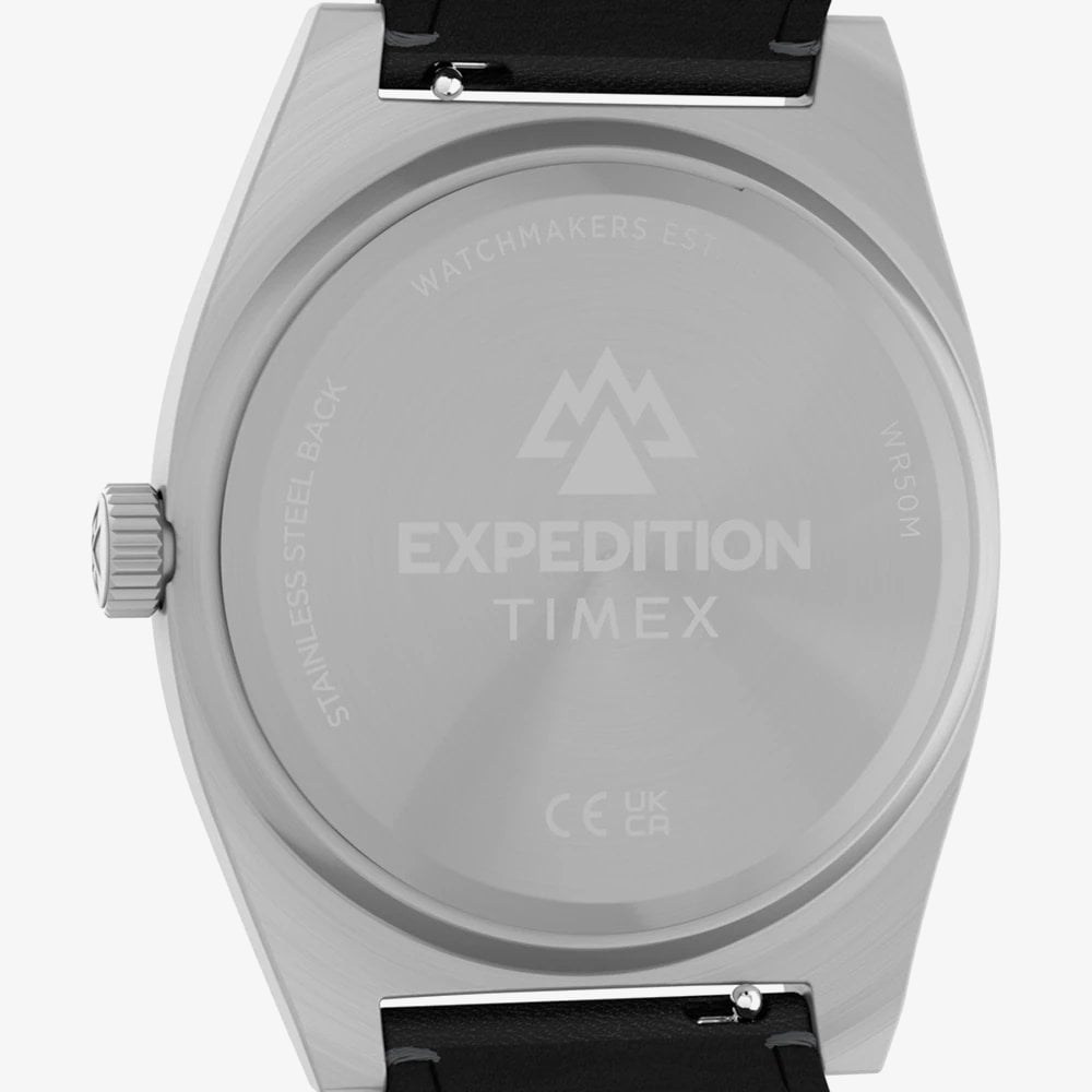Timex Mens Expedition Capstone Black Leather Strap Watch TW2Y30700