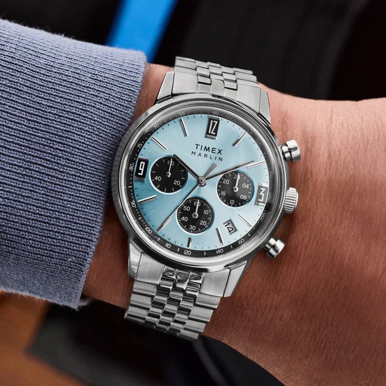 Timex Mens Marlin Ice Blue Chronograph Watch TW2Y66500