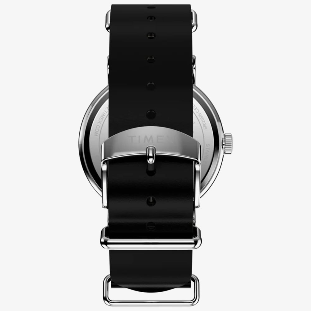 Timex x Peanuts Weekender Snoopy Black Leather Strap Watch TW2Y60900