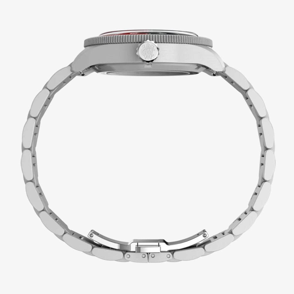 Timex Mens Waterbury Heritage Stainless Steel Red & Blue Bezel Watch TW2Y60600