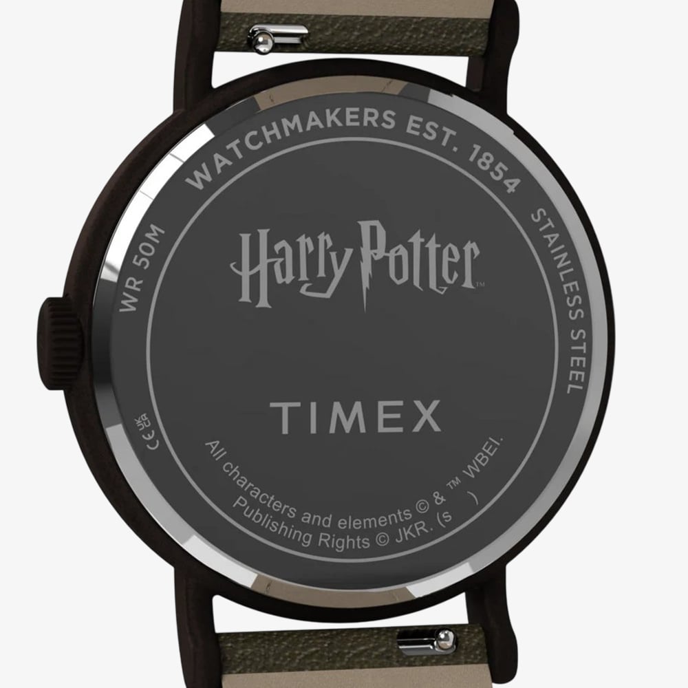 Timex Unisex Weekender Harry Potter x Sorting Hat Brown Leather Strap Watch TW2Y77000