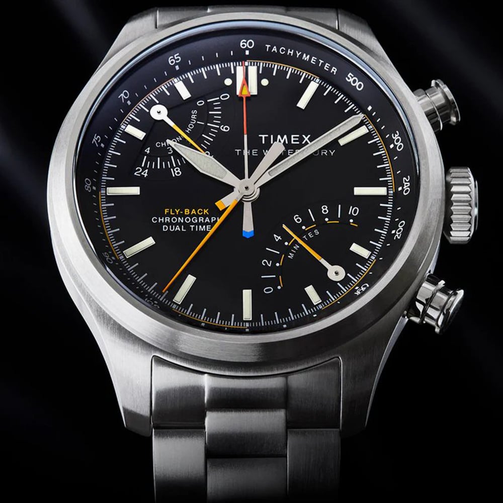 Timex Mens Waterbury Ace Fly-Back Chronograph Stainless Steel Bracelet Watch TW2Y70200