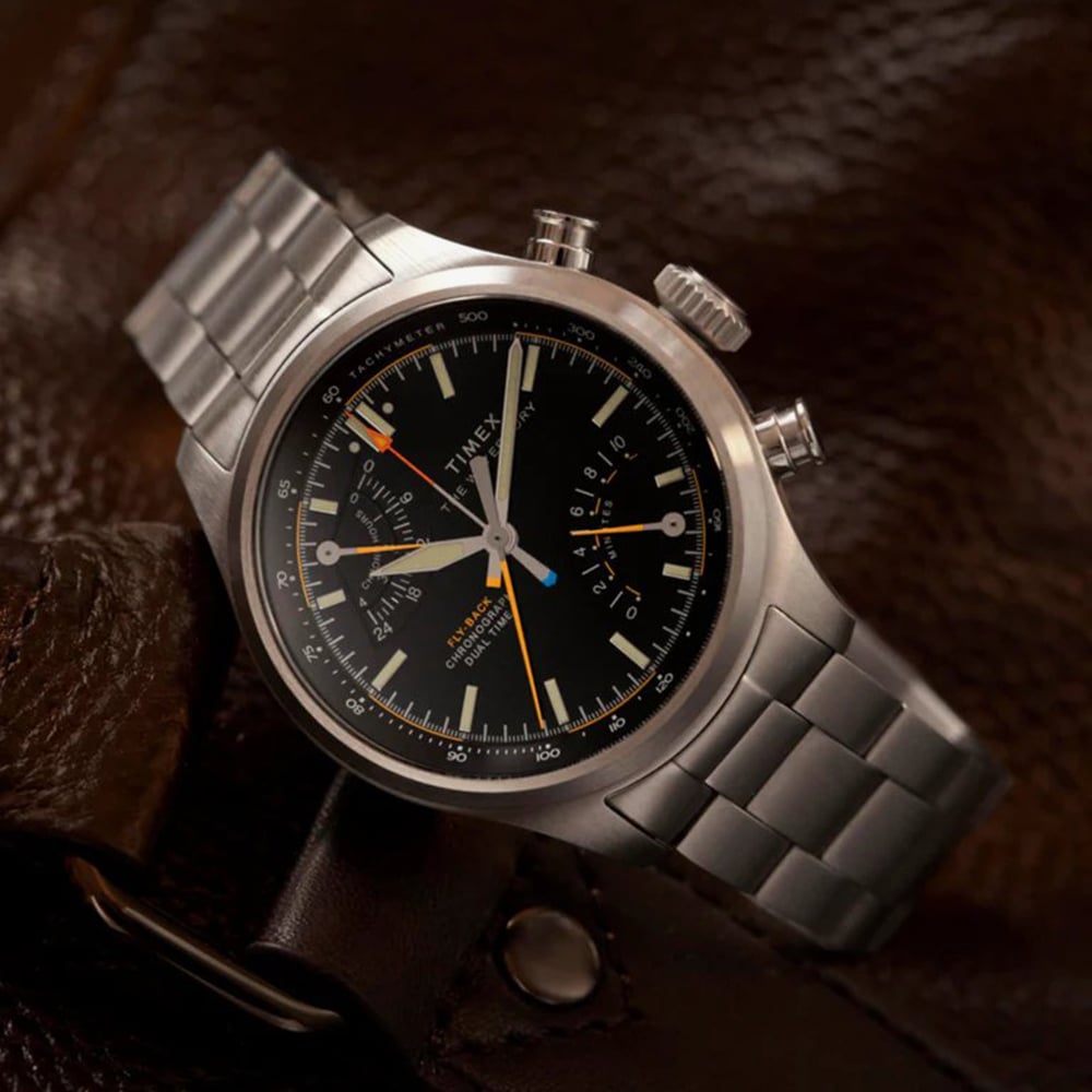 Timex Mens Waterbury Ace Fly-Back Chronograph Stainless Steel Bracelet Watch TW2Y70200