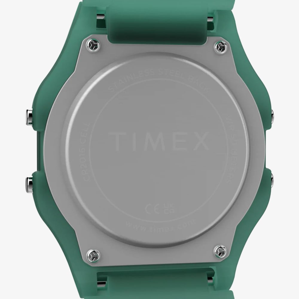 Timex Unisex T80 Green Plastic Digital Watch TW2Y34100