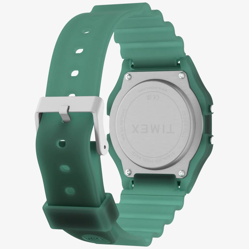 Timex Unisex T80 Green Plastic Digital Watch TW2Y34100