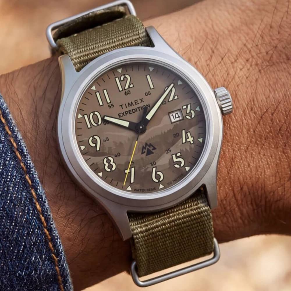 Timex Mens Expedition Sierra Khaki Dial Fabric Strap Watch TW2Y89400