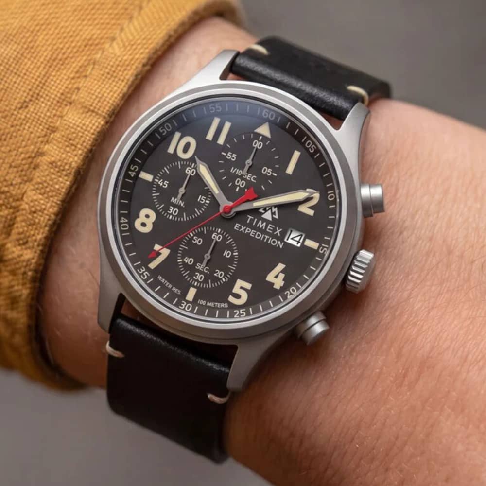 Timex Mens Expedition Sierra Black Chronograph Dial Strap Watch TW2Y89200