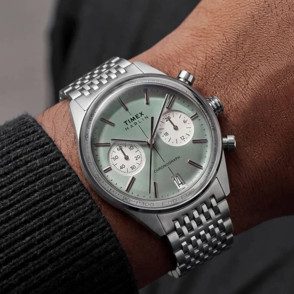 Timex Mens Marlin Green Chronograph Dial Bracelet Watch TW2Y89800