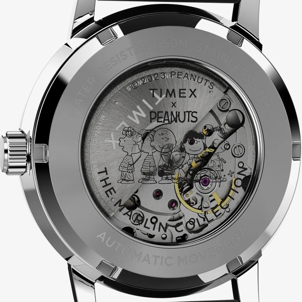 Timex Mens Marlin Automatic x Peanuts Snoopy Flying Ace Leather Watch TW2W49600