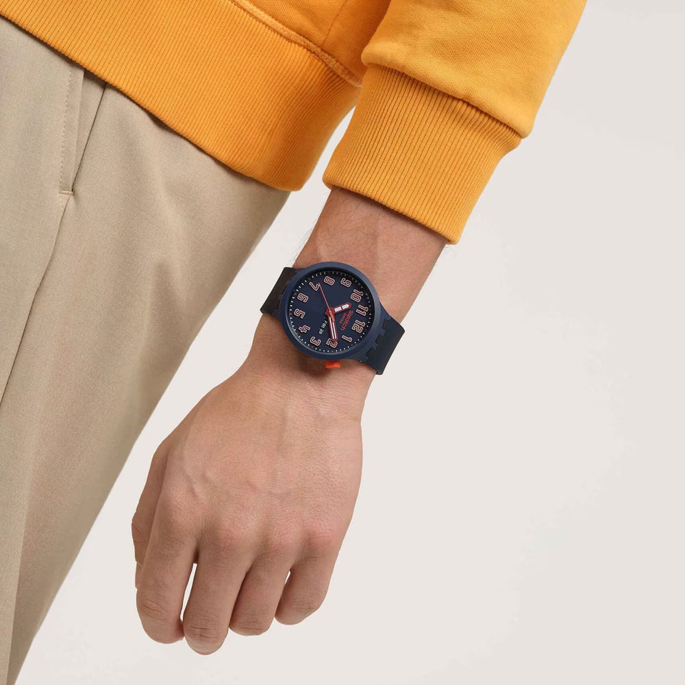 Swatch Mens Essentially Confident Blue Watch SB01S700