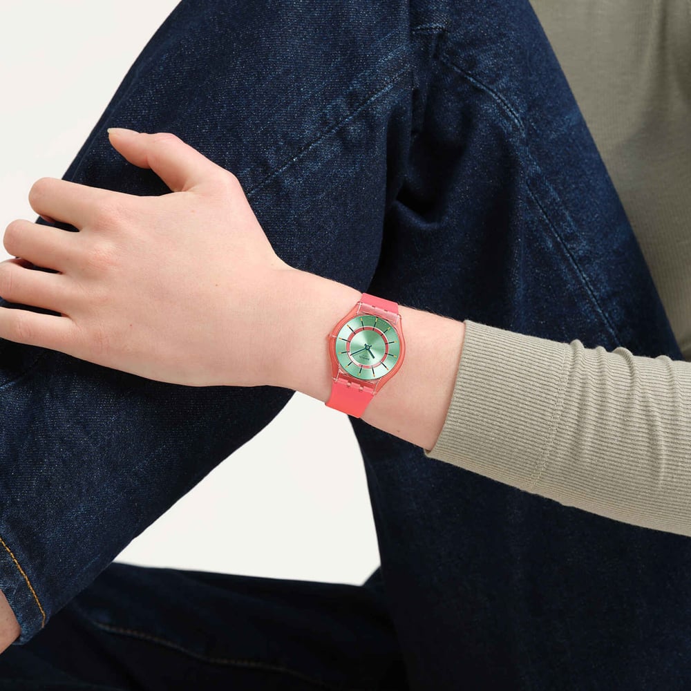 Swatch Unisex Minty Mango Dream Pink Watch SS08P111