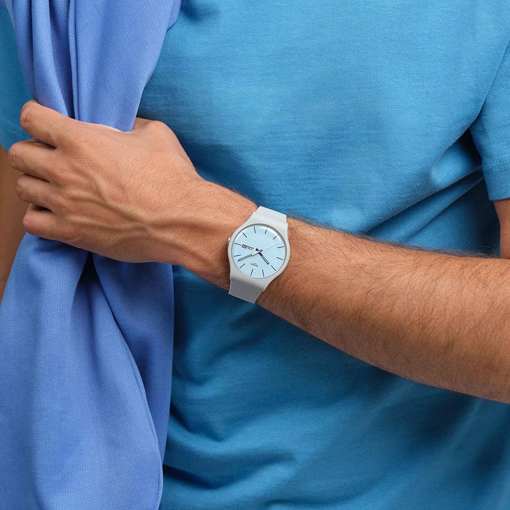 Swatch Blueberry Sky Grey & Blue Watch SO29M702