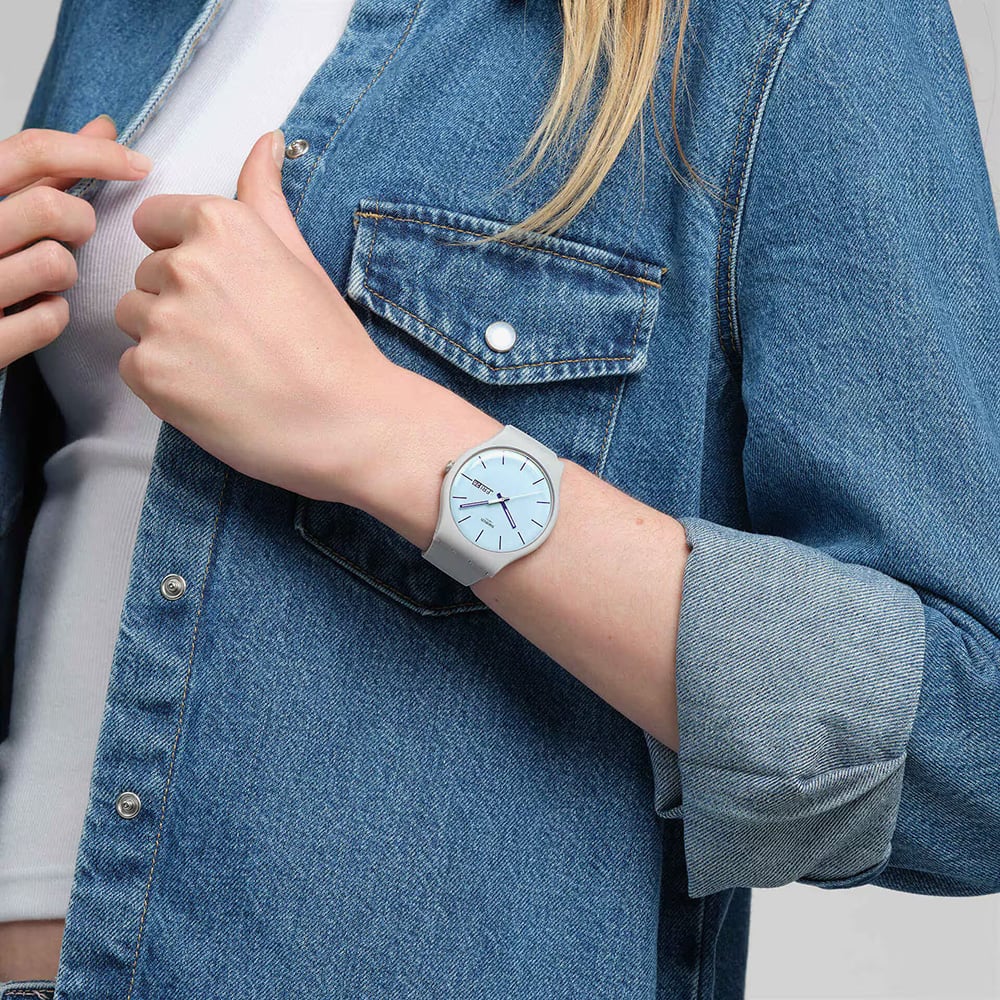 Swatch Blueberry Sky Grey & Blue Watch SO29M702