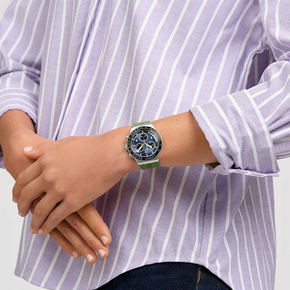 Swatch Dusk Thru The Leaves Chronograph Watch YVS531