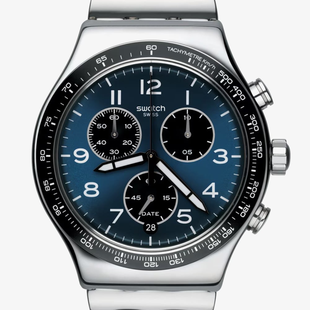 Swatch Boxengasse Blue Dial Chronograph Watch YVS423GC