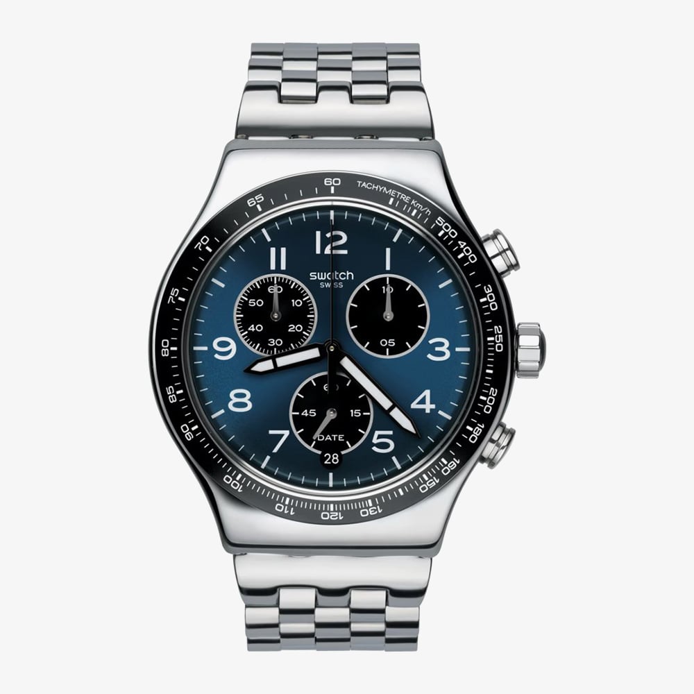 Swatch Boxengasse Blue Dial Chronograph Watch YVS423GC