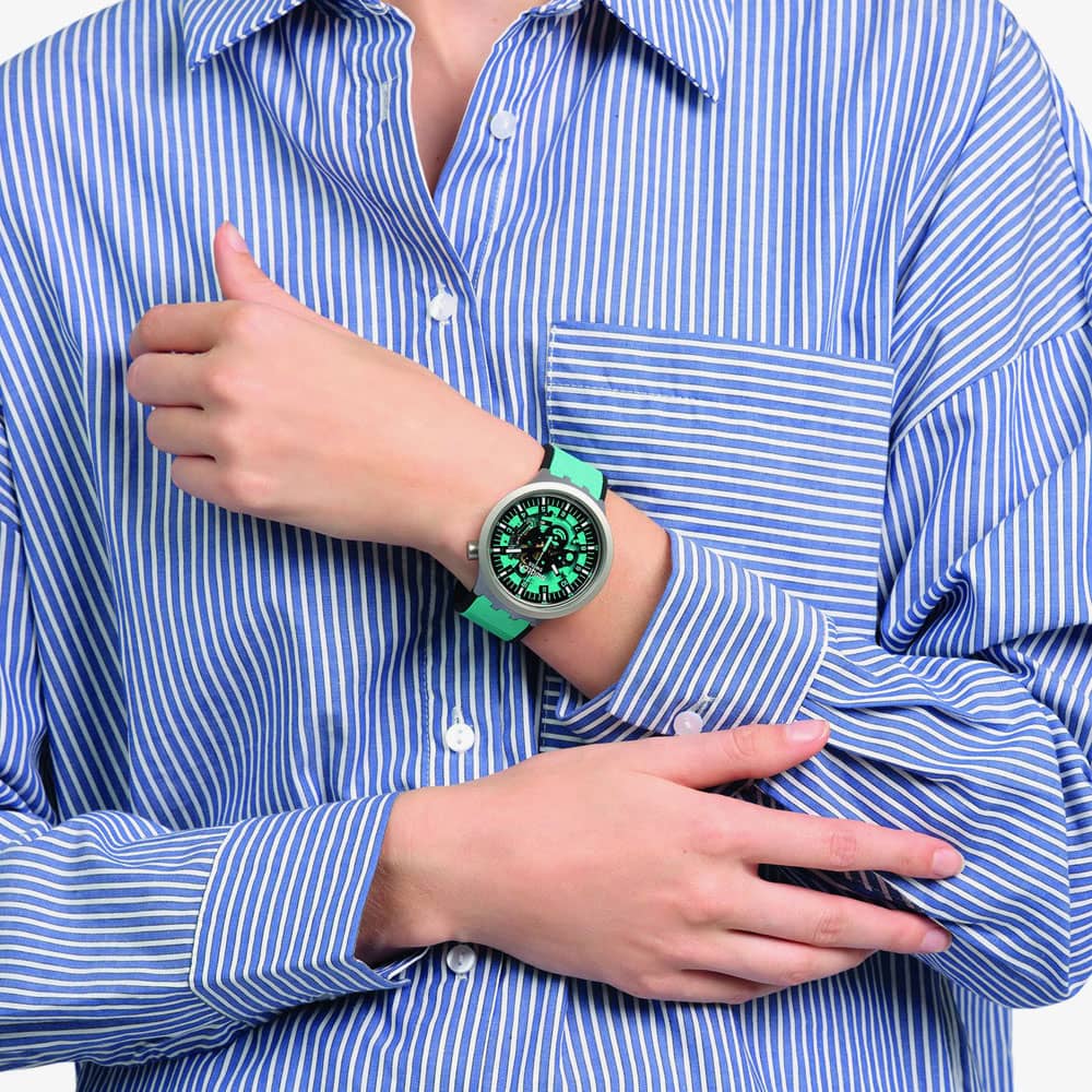 Swatch Mens Mint Trim Turquoise Watch SB07S111