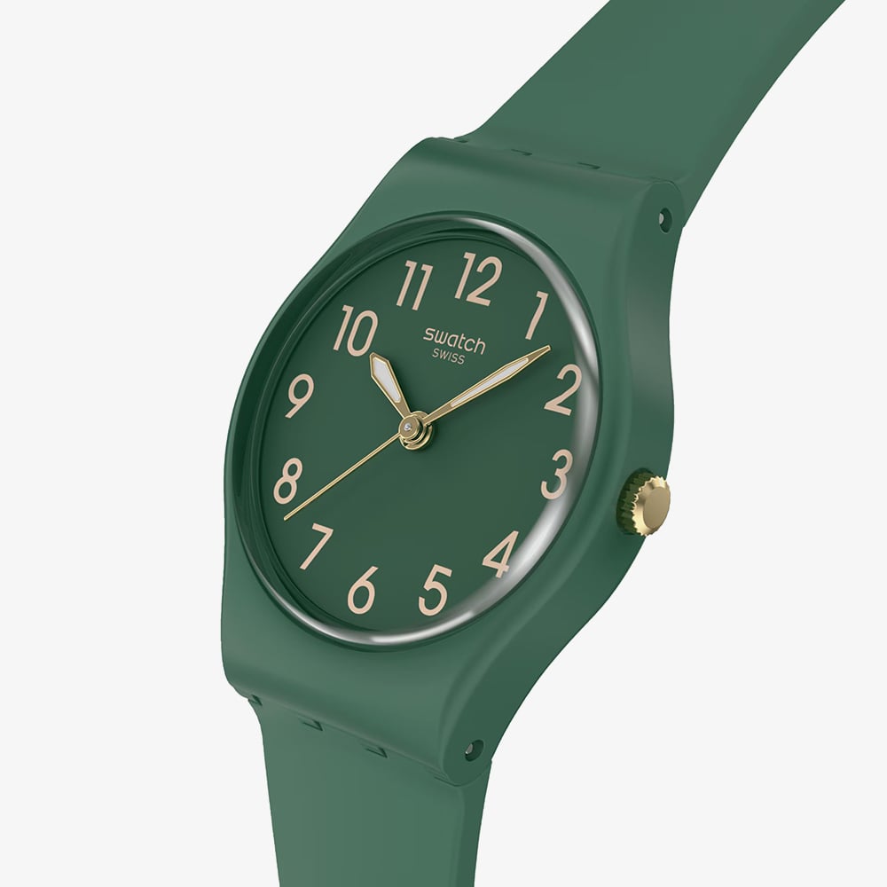 Swatch Essentials Notes Of Pecan Green Watch LG130