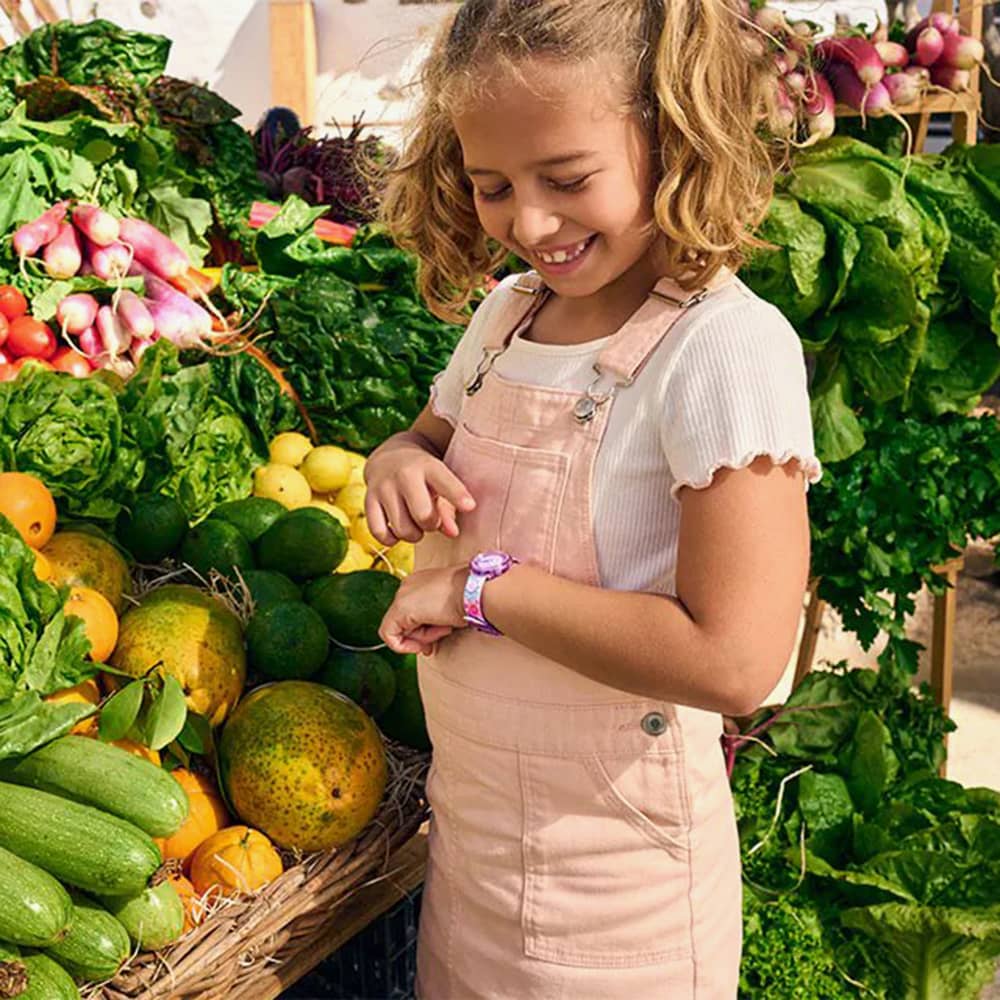 Flik Flak Flower Chaos Purple Fabric Watch FPNP149