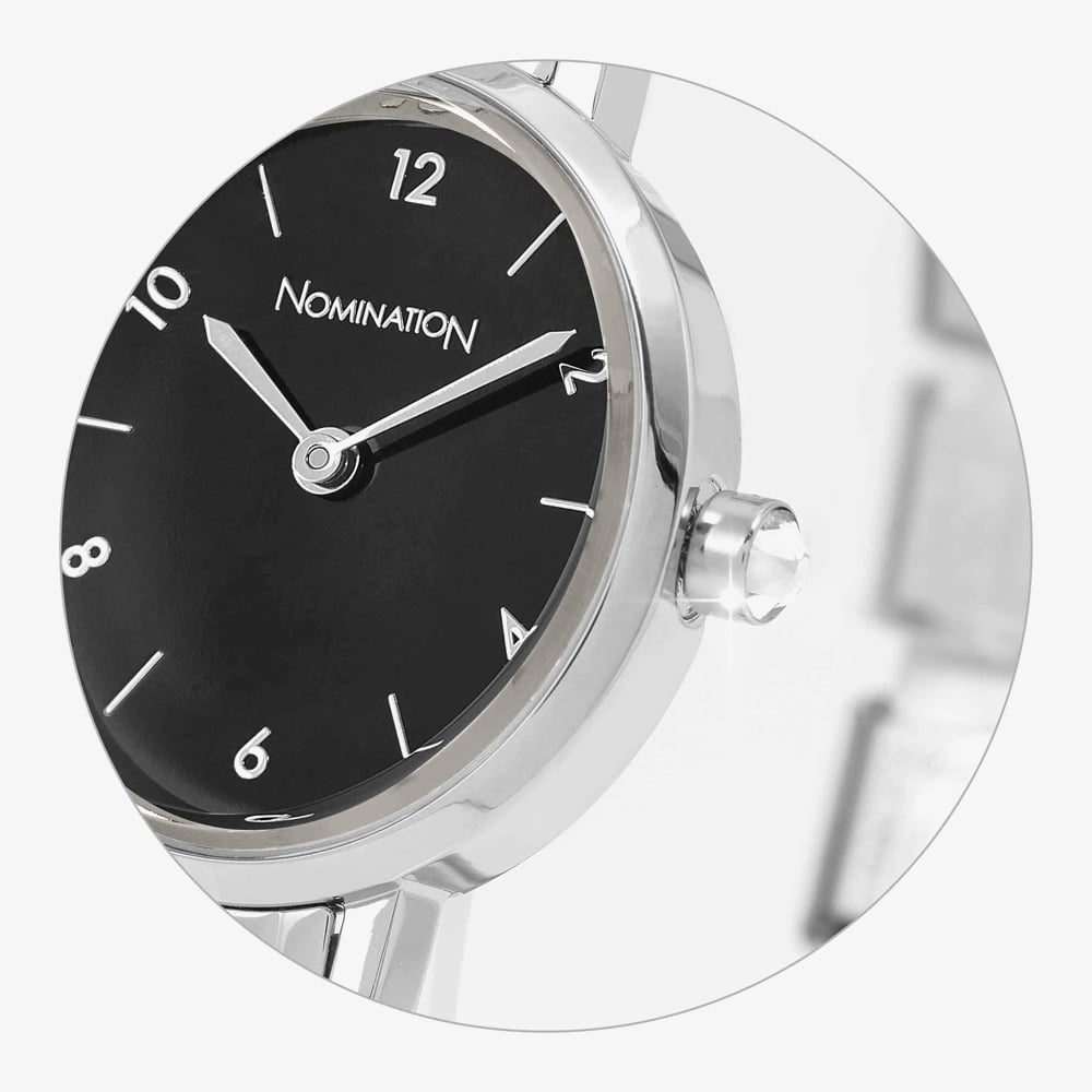 Nomination Time Stainless Steel & Black Oval Dial Watch 076038/012